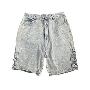 Vintage Stefano 80s Bows Acid Wash Jean Shorts High Rise Women’s Tag Size 18